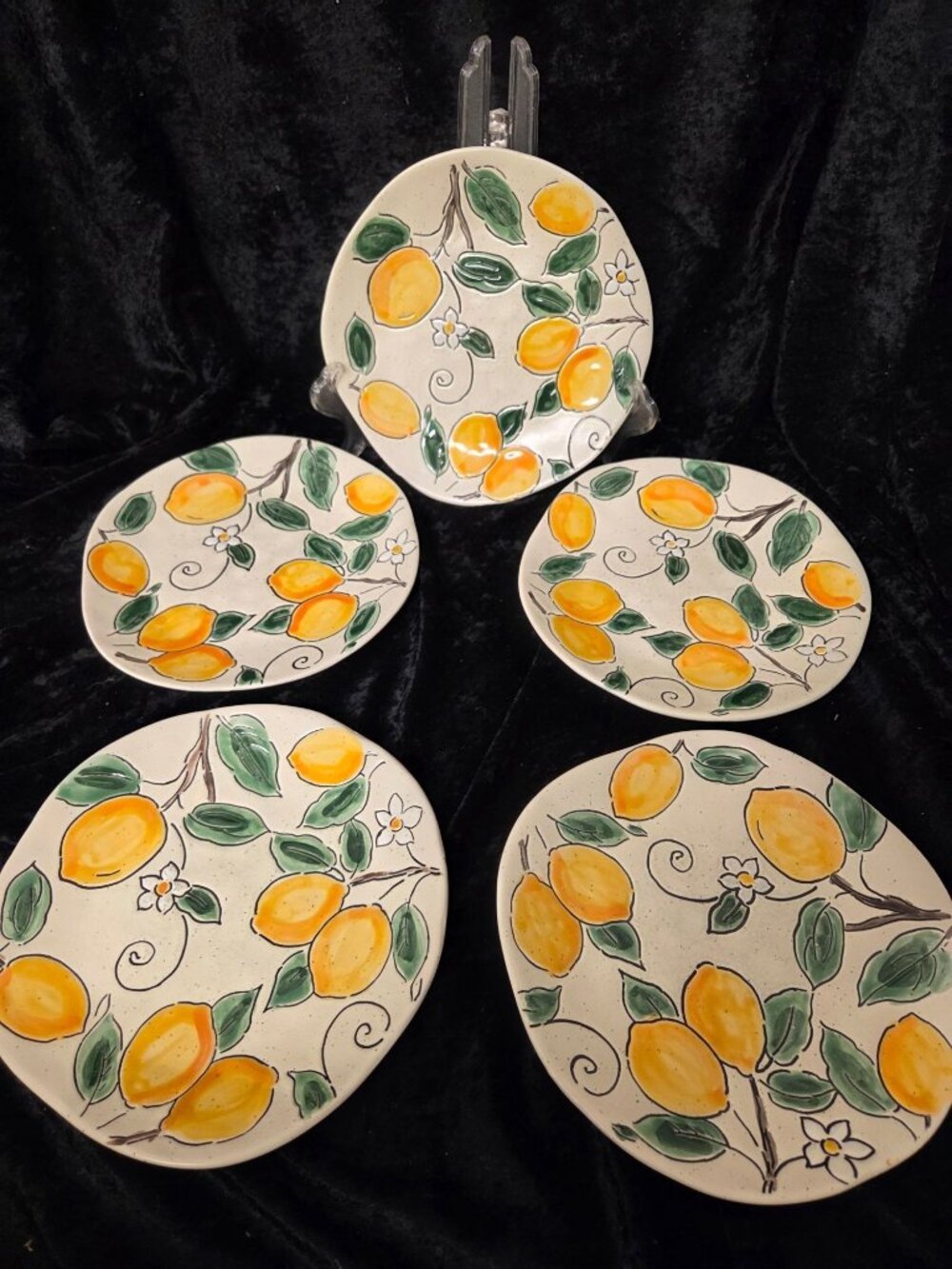 5 Braxton Lemon Spectrum Ceramic 7.5" Plates Vibrant & Whimsical Tableware